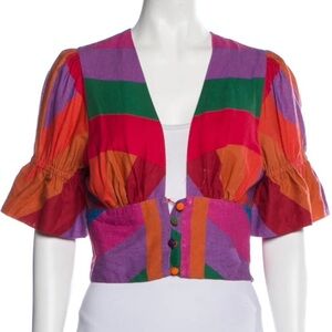 Farm Rio color block crop top XS